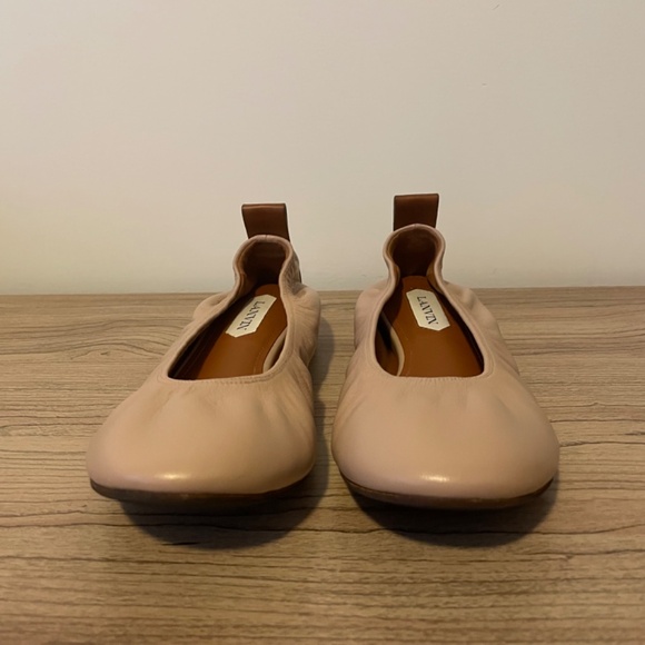 Lanvin leather ballerina flats 39 - dark beige - WORN ONCE 8 8.5 nude - Picture 12 of 12